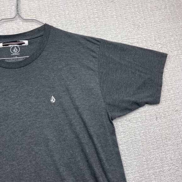 Y2K Volcom T-Shirt Men L Gray Minimalist Logo Tee Surf Skate Casual Summer Read - Picture 4 of 16